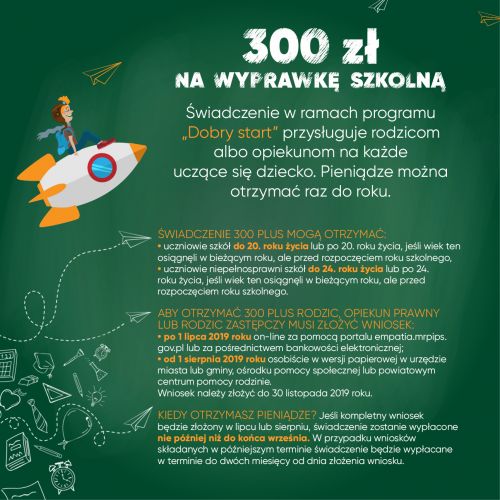 300zł na wyprawkę szkolną