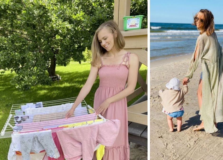 Agnieszka Kaczorowska skrytykowana za to, że robi pranie na wakacjach
