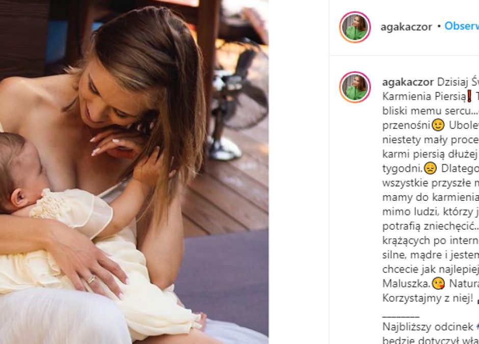 Agnieszka Kaczorowska zachęca do karmienia piersią