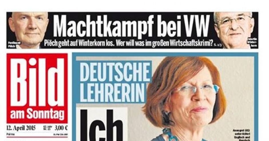 Annegret Raunigk na okładce "Bild"
