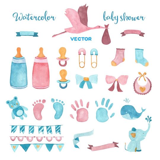 baby shower dekoracje do druku kolorowe
