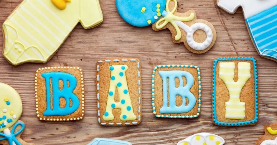 baby shower, pierniczki na przyjęcie