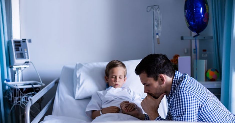 chore dziecko, epidemia grypy, dziecko w szpitalu