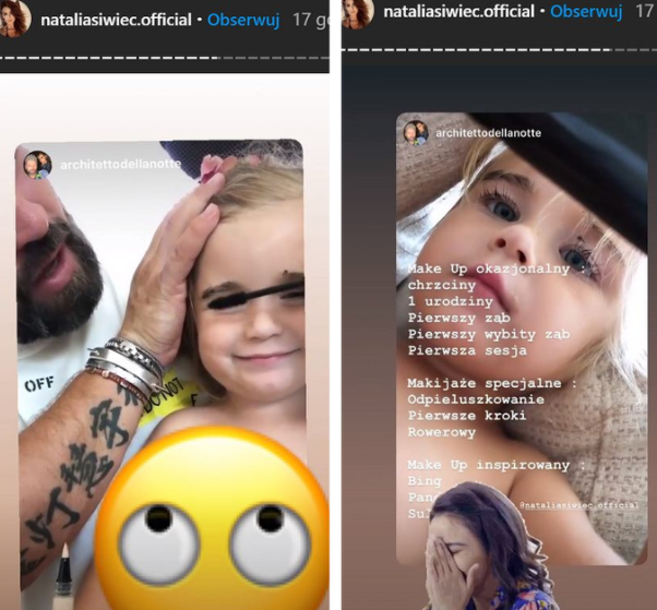 córka Natalii Siwiec w makijażu