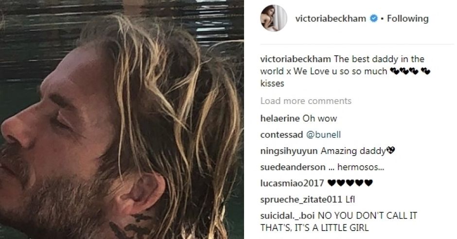 David Beckham z córeczką Harper jedzą nitkę makaronu