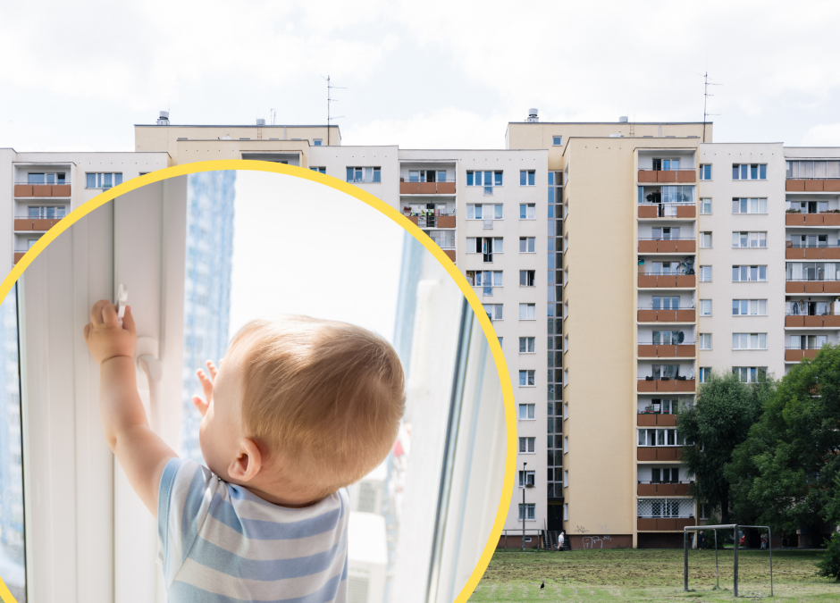 Dziecko stało na parapecie, ojciec był pijany
