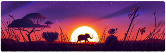 Dzień ZIemi ciekawotki grafika Google z Afryką