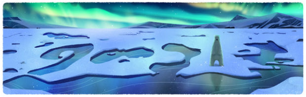 Dzień ZIemi ciekawostki grafika Google z misiem polarnym
