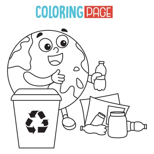 Dzień Ziemi kolorowanki: Ziemia zna się na recyklingu
