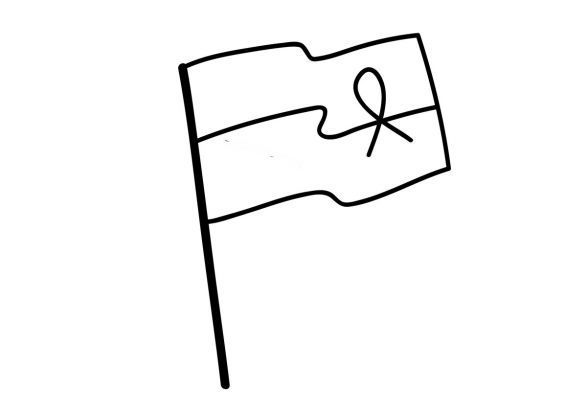 Flaga Polski malowanka