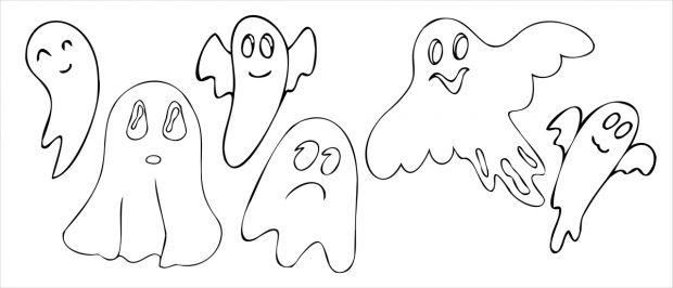 kolorowanki na Halloween duchy