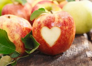 jabłko, serce, serduszko, walentynki, owoce