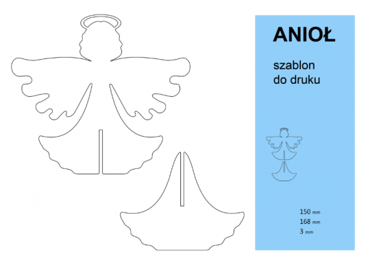 jak zrobić stojącego anioła z papieru szablon do druku 1