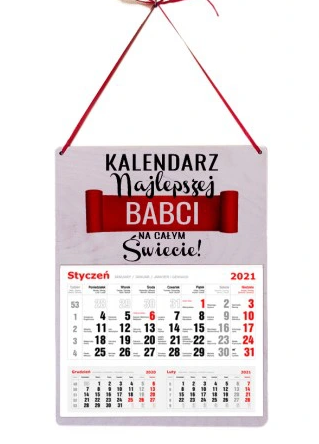 kalendarz na dzień babci i dziadka wiszący duży