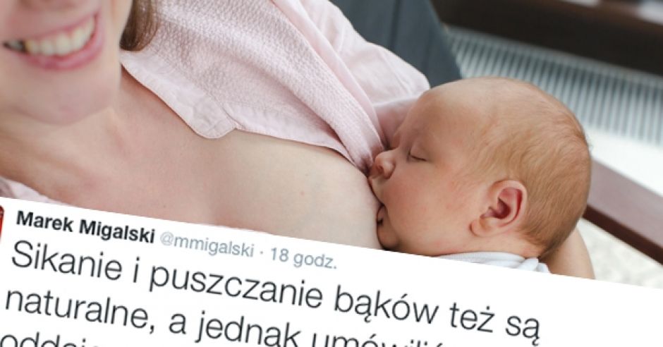 Karmienie piersią porównał do sikania czy puszczania bąków