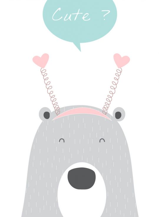kartki walentynkowe do druku z misiem cute