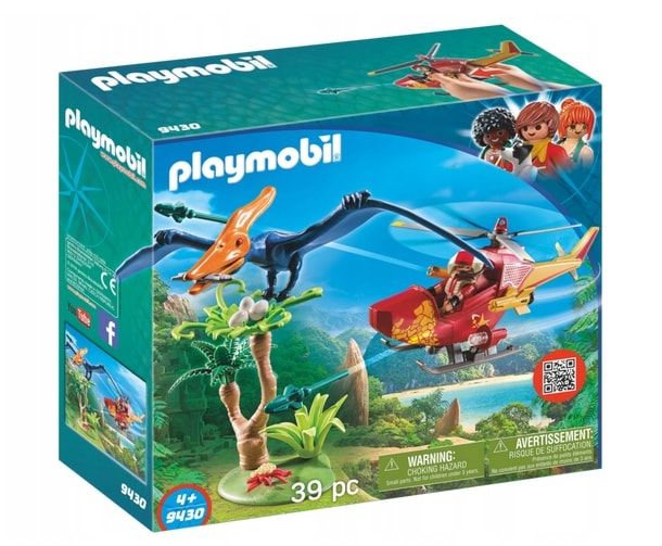 klocki playmobil helikopter z pterodaktylem