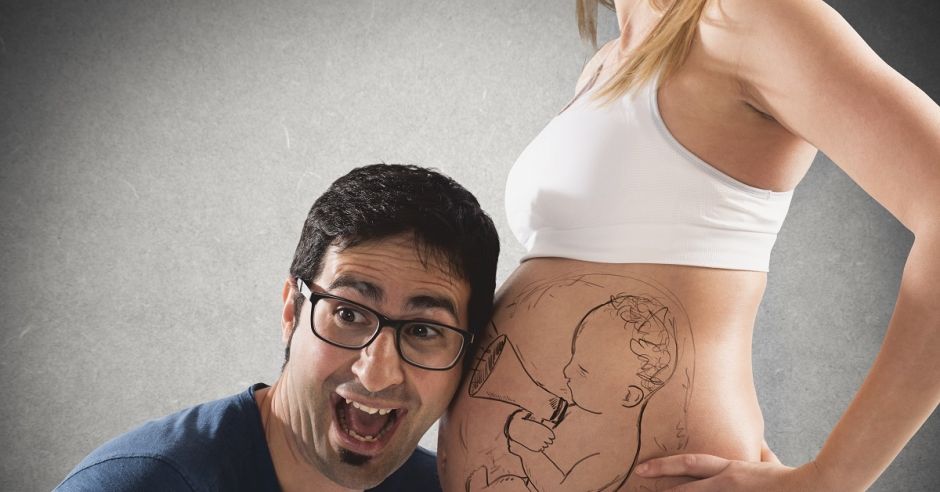 Kobieta w ciąży, ciąża, mężczyzna, ojciec dziecka, dziecko