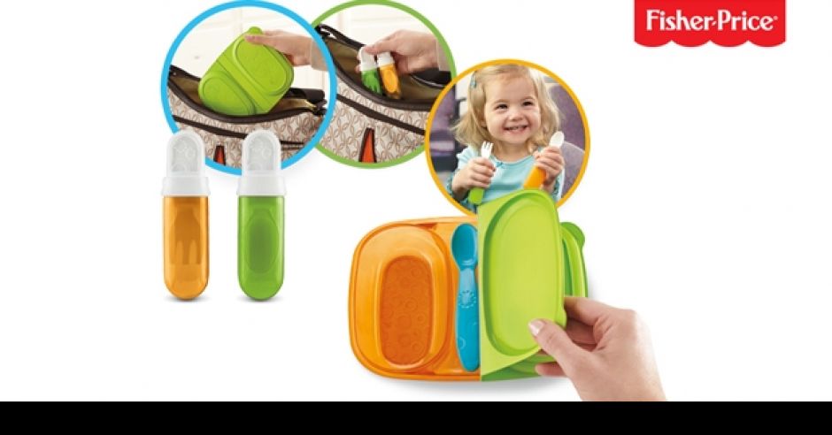 Kubek niekapek 3 w 1 i zestaw sztućców dla dziecka marki Fisher Price