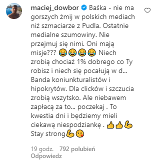 Maciej Dowbor wspiera Kurdej-Szatan