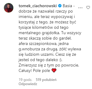 Tomasz Ciachorowski wspiera Kurdej-Szatan