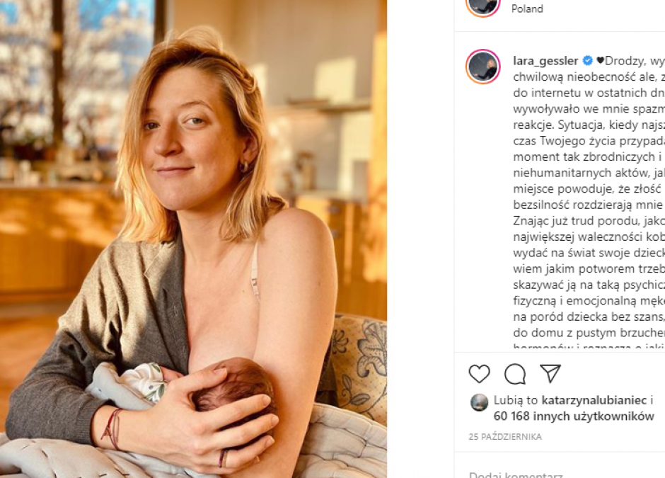 Lara Gessler rodziła bez znieczulenia