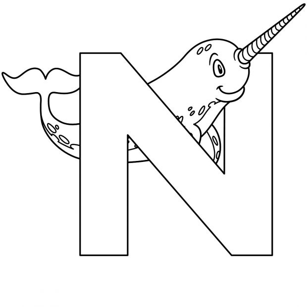 Kolorowanka z literą N