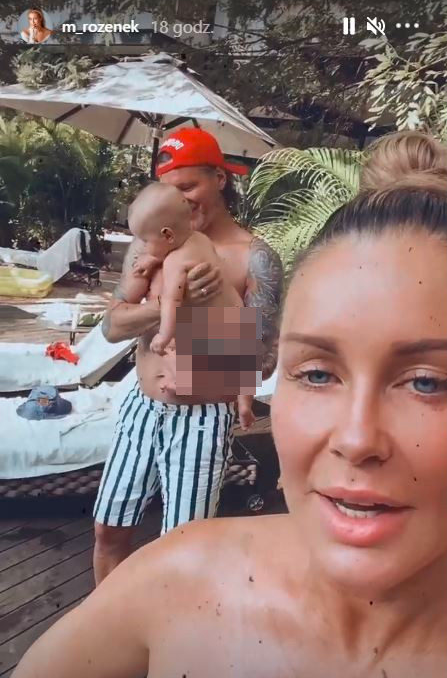 Małgosia Rozenek pokazuje Henryczka w basenie