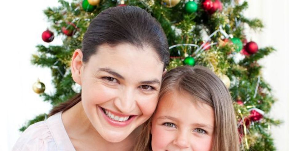mama, dziecko, dziewczynka, święta, Boże Narodzenie