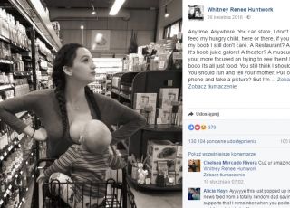 Mama karmi synka piersią w supermarkecie