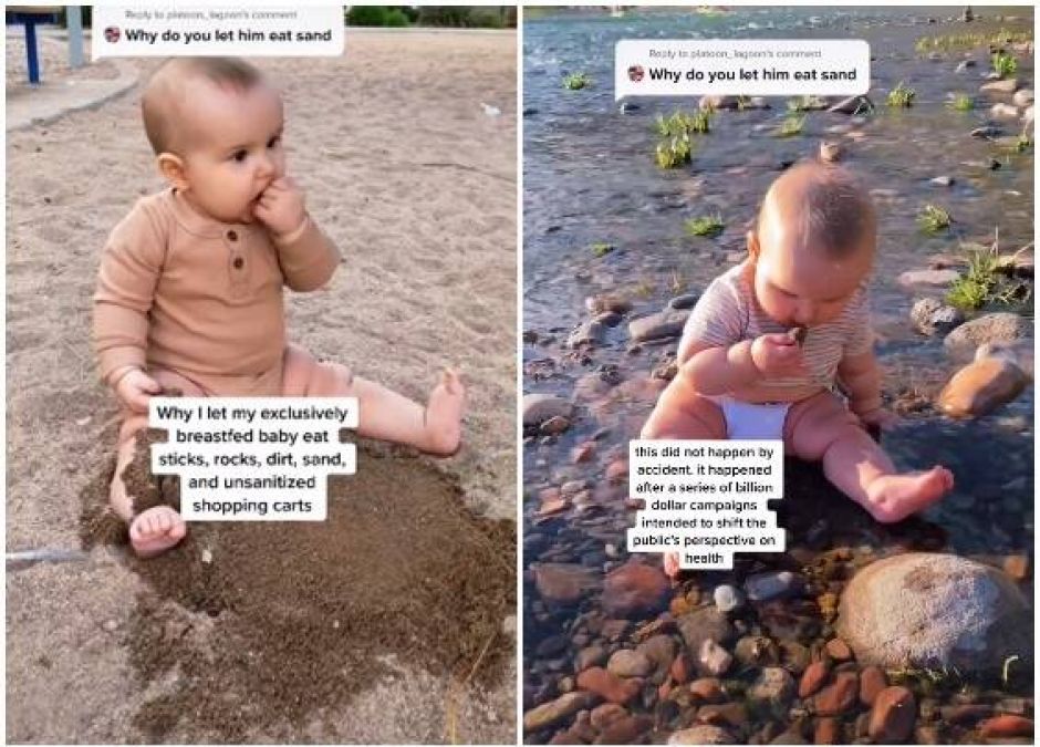 mama z TikToka pozwala jeść dziecku kamienie i patyki