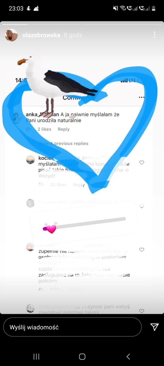 Fanka Żebrowskiej zawiedziona jej cesarskim cięciem