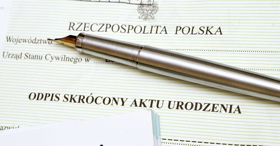Odpis skrócony aktu urodzenia, dokument, akt urodzenia