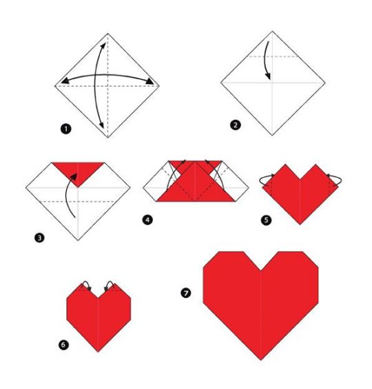 origami - jak zrobić serce