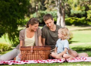 piknik, rodzina, dziecko, wiosna, majówka