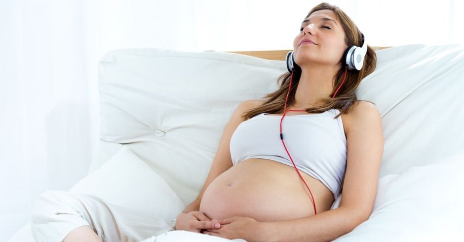 Pregnant listening to music