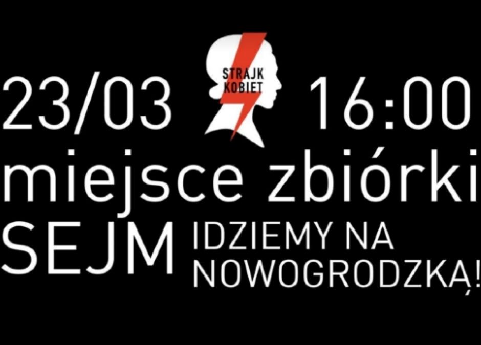 Protest kobiet w sprawie zaostrzenia przepisów aborcyjnych