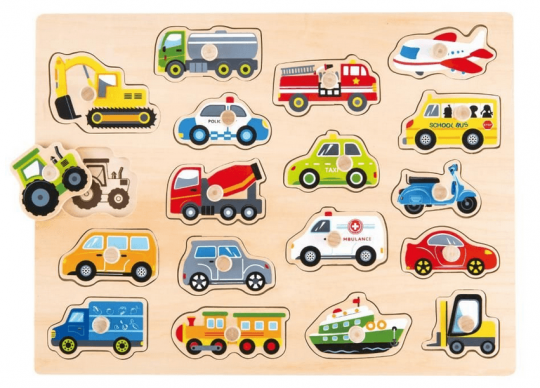 Puzzle drewniane z uchwytami