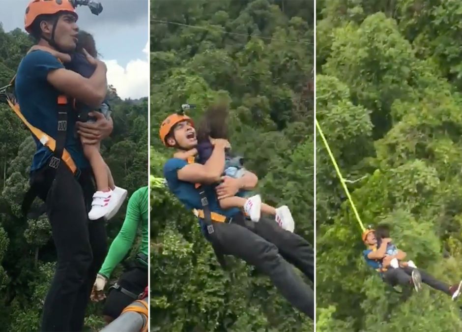 Skok na bungee z dzieckiem
