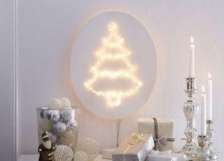 świąteczna lampa ścienna, boże narodzenie, pomysł na świąteczną dekorację, bożonarodzeniowa dekoracja, choinka