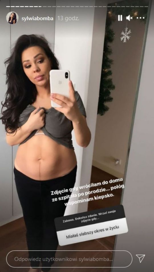 Sylwia Bomba po porodzie