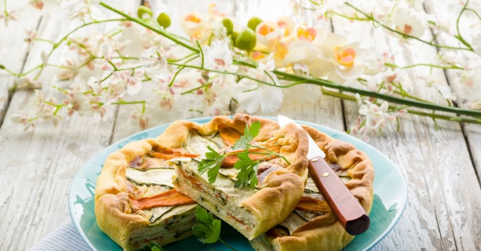 tarta, warzywa, placek
