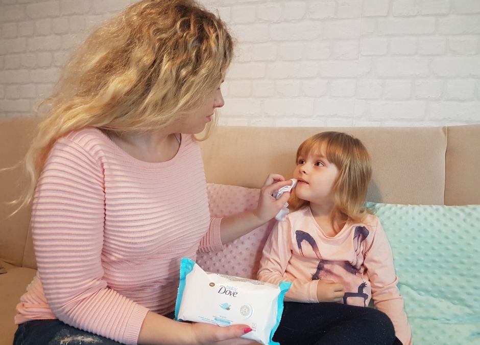 testujemy chusteczki baby dove