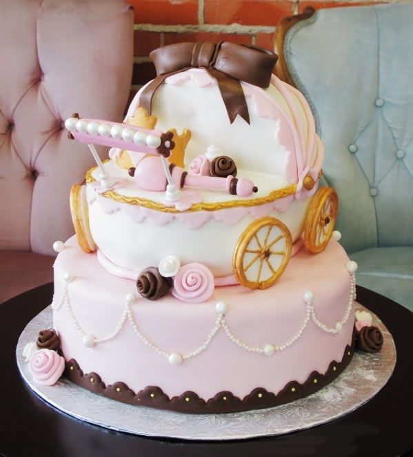 tort, babyshower, tort dla ciężarnej, tort wózek
