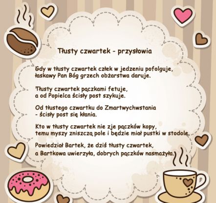 Wierszyki i przysłowia na tłusty czwartek