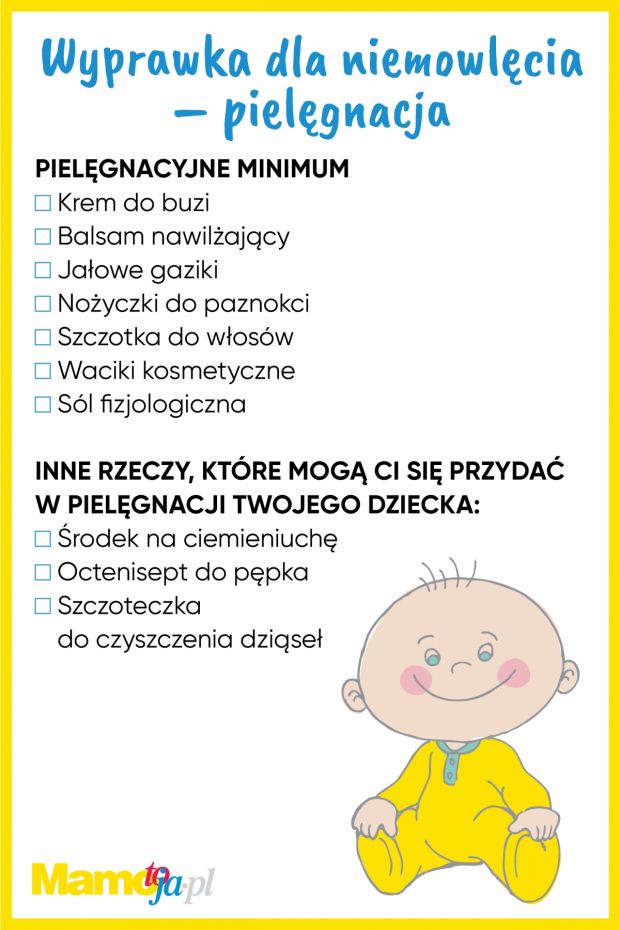 Wyprawka dla noworodka - pielęgnacja - lista zakupów do wydruku