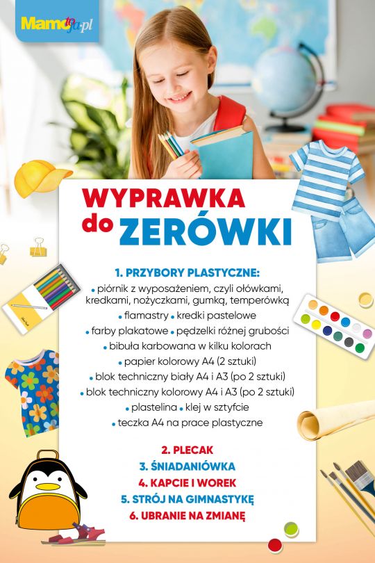 wyprawka do zerówki lista