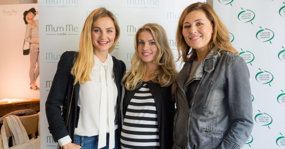 Małgorzata Socha, Beata Sadowska i modelka prezentująca zwycięski projekt w konkursie MumMe Code i Babyonline.pl
