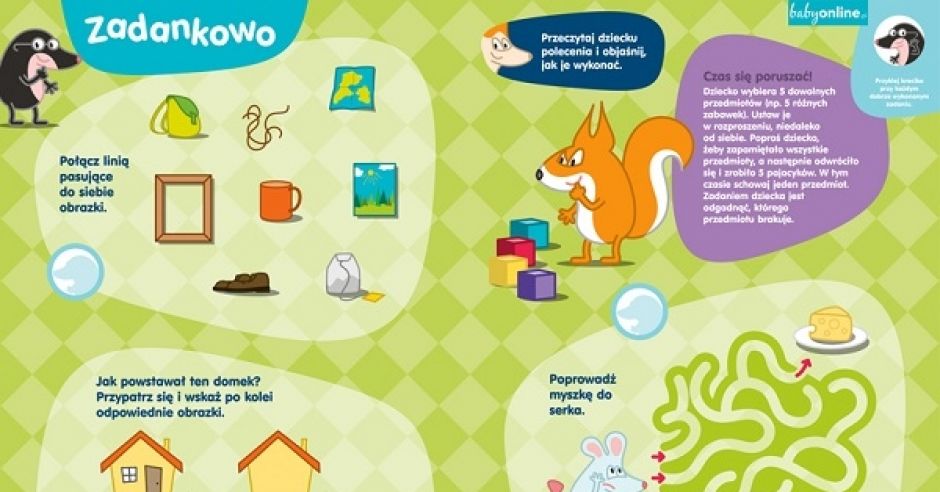 Zadania dla przedszkolaka z "Klubu Jeżyka" - do druku