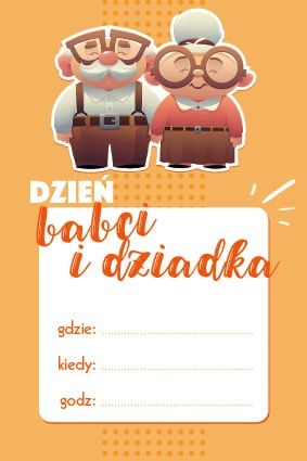 zaproszenie na dzień babci i dziadka wzór 1